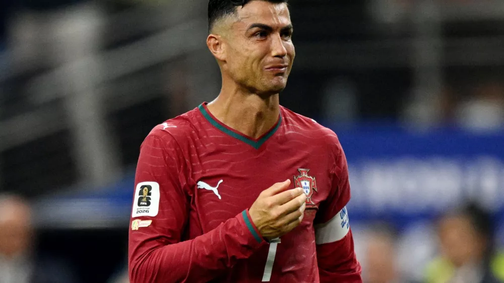 Soccer Football - FIFA World Cup 2026 - Round of 16 - Portugal v Spain - Dallas Stadium, Arlington, Texas, U.S. - July 6, 2026 Portugal's Cristiano Ronaldo looks dejected after the match as Portugal are eliminated from the World Cup IMAGN IMAGES via Reuters/Jerome Miron