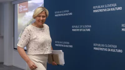 Ignacija Fridl Jarc11.8.2026 - izjava za medije ministrice za kulturo Ignacije Fridl Jarc, ki bo predstavila sprejete odločitve v zvezi z Javnim zavodom za razvoj sodobne plesne umetnosti ministrstvo za kulturo, Foto: Luka Cjuha