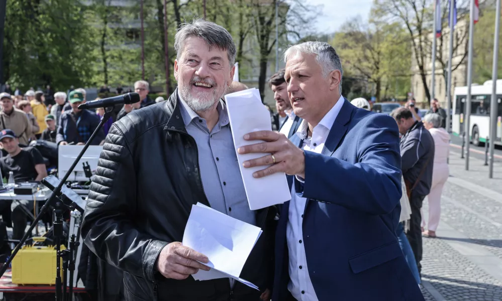 Boris Toma&scaron;ič- 10.04.2026 - protikorupcijski shod, ki ga je ob ustanovni seji DZ organiziral Ale&scaron; Primc//FOTO: Jaka Gasar