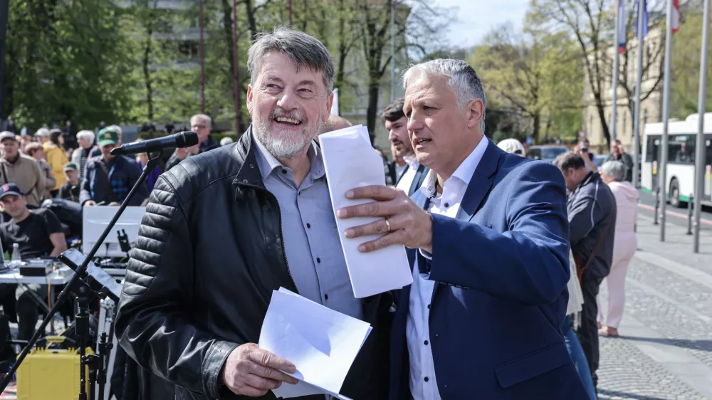 Boris Toma&scaron;ič- 10.04.2026 - protikorupcijski shod, ki ga je ob ustanovni seji DZ organiziral Ale&scaron; Primc//FOTO: Jaka Gasar