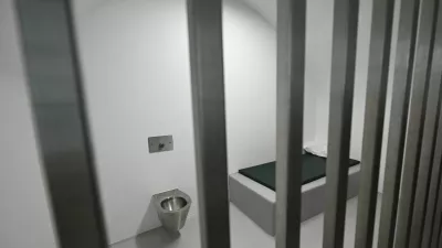 A prison cell in the building where Adolf Hitler was born, which has been converted into a police station by Austria's government in hopes of preventing it from serving as a place of &zwnj;pilgrimage for neo-Nazis, in Braunau am Inn, Austria, July 16, 2026. REUTERS/Angelika Warmuth