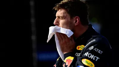 FILE PHOTO: Formula One F1 - Hungarian Grand Prix - Hungaroring, Budapest, Hungary - July 26, 2026 Red Bull's Max Verstappen reacts after finishing second place in the Hungarian Grand Prix REUTERS/Marton Monus/File Photo