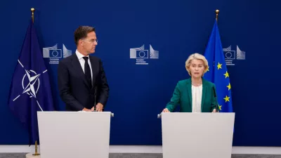 European Commission President Ursula von der Leyen and NATO Secretary General Mark Rutte hold a press conference in Brussels, Belgium, September 2, 2026. REUTERS/Geert Vanden Wijngaert
