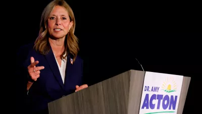 FILE - Democratic gubernatorial candidate Dr. Amy Acton speaks at a primary election night campaign event after winning the party's nomination for governor on May 5, 2026, in Columbus, Ohio. (AP Photo/Jay LaPrete, File)