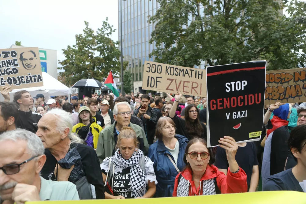 9.9.2026 - Protest - NE GENOCIDNEMU VELEPOSLANI&Scaron;TVU&laquo; proti odprtju izraelskega veleposlani&scaron;tva v Ljubljani.Foto: Luka Cjuha