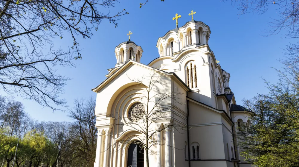 Exterior of the Serbian Orthodox church in Ljubljana, Slovenia, Europe