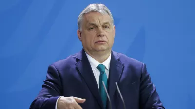 FILE - Hungary's Prime Minister Victor Orban briefs the media in Berlin, Germany, Monday, Feb. 10, 2020. After Russia launched its war against Ukraine in Feb. 2022, Sweden and Finland dropped their longstanding military neutrality and quickly signaled their intentions to join the NATO military alliance. While Turkish President Recep Tayyip Erdogan has repeatedly raised specific objections to the countries — especially Sweden — joining NATO, Hungary's populist Prime Minister Viktor Orban has long signaled that his country supports expanding the alliance, and has made repeated promises that the parliament in Budapest would soon vote to ratify. (AP Photo/Markus Schreiber, File)