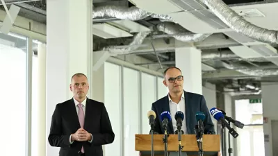Slovenija, Ljubljana, 16.07.2026, 16. julij 2026Novinarska konferenca ministra za pravosodje Mihaela Zupančiča in predsednika Demokratov Anžeta Logarja o predlogu zakona o specializiranih organih za obravnavo korupcijskih kaznivih dejanj in organiziranega kriminala, politika, Anže Logar, Mihael Zupančič,Foto: Žiga Živulović jr./F.A.Bobo