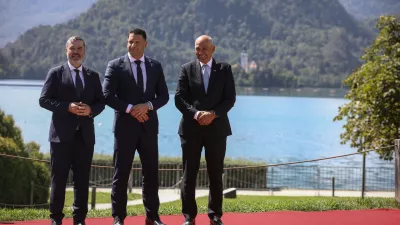 Zunanji minister Tone Kajzer, Zoran Stevanović, Janez Jan&scaron;a31.8.2026 - mednarodni Blejski strate&scaron;ki forum (BSF) pod naslovom Moč soustvarjanja prihodnostiFoto: Luka Cjuha