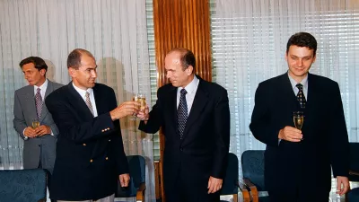 Borut Pahor, Janez Jan&scaron;a Janez Drnov&scaron;ek, Marjan Podobnik / Foto: Tomaž Skale