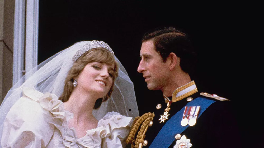 Prince Charles and his bride Diana, Princess of Wales, are shown on their wedding day on the balcony of Buckingham Palace in London, July 29, 1981. (AP Photo)