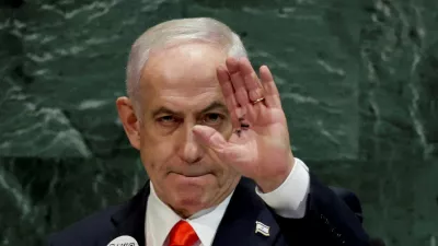 FILE PHOTO: Israeli Prime Minister Benjamin Netanyahu addresses the 80th United Nations General Assembly (UNGA) at U.N. headquarters in New York City, U.S., September 26, 2025. REUTERS/Jeenah Moon/File Photo