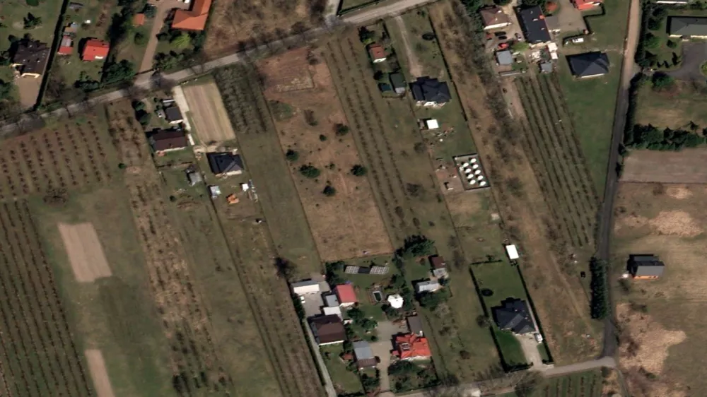 A satellite image taken on April 13, 2026 shows the area of a ground-based Starlink satellite communications station in Wola Krobowska, Poland. The station burned down on September 23, 2026, in what the government suspects was an act of sabotage, according to Polish Deputy Prime Minister Krzysztof Gawkowski. Pleiades Neo &copy; Airbus DS 2026/Handout via REUTERS. THIS IMAGE HAS BEEN SUPVIDED BY A THIRD PARTY. MANDATORY CREDIT.