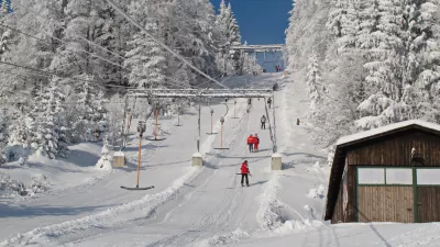 Skiing on Unterberg in Lower Austria, Austria, Europe