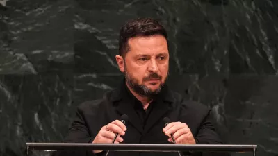 Ukraine's President Volodymyr Zelenskyy speaks during the 81st session of the United Nations General Assembly at United Nations headquarters, Wednesday, Sept. 23, 2026. (AP Photo/Heather Khalifa)