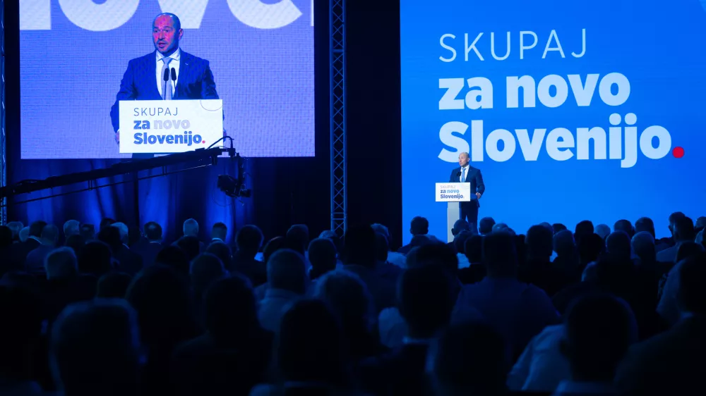 Ljubljana, Gospodarsko razstavisce.Programski kongres NSi.Predsednik stranke Nova Slovenija Jernej Vrtovec.