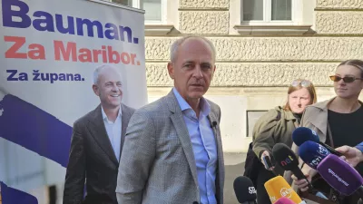 Maribor.Izjava kandidata za zupana Mestne obcine Maribor Andreja Baumana.