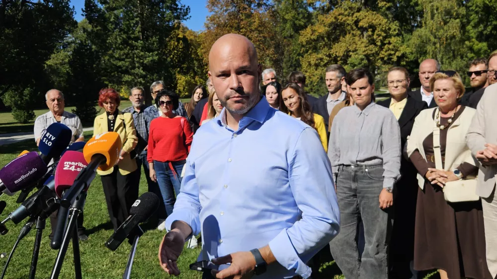 Maribor.Napoved kandidature Matevza Frangeza za zupana Mestne obcine Maribor.