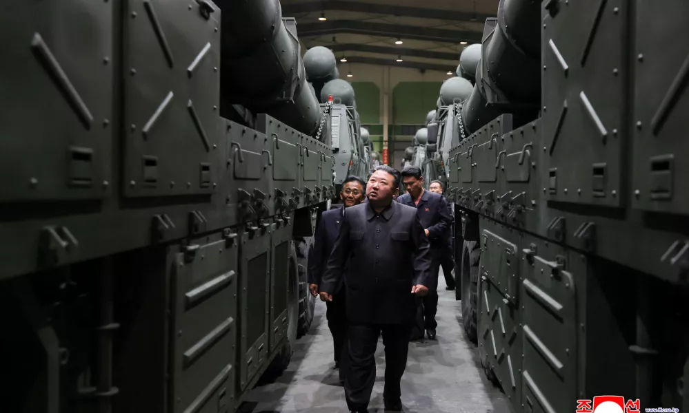 North Korean leader Kim Jong Un provides guidance on projects in the defense industry sector in North Korea, in this picture released by North Korea's official Korean Central News Agency on September 19, 2026. KCNA via REUTERS ATTENTION EDITORS - THIS IMAGE WAS PROVIDED BY A THIRD PARTY. REUTERS IS UNABLE TO INDEPENDENTLY VERIFY THIS IMAGE. NO THIRD PARTY SALES. SOUTH KOREA OUT. NO COMMERCIAL OR EDITORIAL SALES IN SOUTH KOREA.