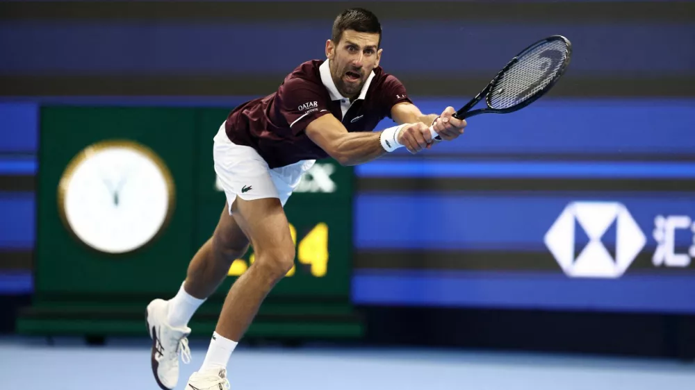 Tennis - China Open - National Tennis Center, Beijing, China - October 2, 2026 Serbia's Novak Djokovic in action during his round of 16 match against China's Bu Yunchaokete REUTERS/Maxim Shemetov