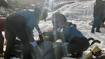 Handout photo released by the Secretaria de Medios de Santa Cruz on September 30, 2026, shows a rescue team carrying the body of French skier Juliette Willmann at Cerro Creston near El Chalten, in the Patagonian province of Santa Cruz, Argentina on September 29, 2026. Willmann died at the age of 29 after being swept away by an avalanche in Argentina on September 29, the French Ski Federation announced on September 30.,Image: 1139537268, License: Rights-managed, Restrictions: RESTRICTED TO EDITORIAL USE - MANDATORY CREDIT "AFP PHOTO / Secretaria de Medios de Santa Cruz" - HANDOUT - NO MARKETING NO ADVERTISING CAMPAIGNS - DISTRIBUTED AS A SERVICE TO CLIENTS, ***HANDOUT image or SOCIAL MEDIA IMAGE or FILMSTILL for EDITORIAL USE ONLY! * Please note: Fees charged by Profimedia are for the Profimedia's services only, and do not, nor are they intended to, convey to the user any ownership of Copyright or License in the material. Profimedia does not claim any ownership including but not limited to Copyright or License in the attached material. By publishing this material you (the user) expressly agree to indemnify and to hold Profimedia and its directors, shareholders and employees harmless from any loss, claims, damages, demands, expenses (including legal fees), or any causes of action or allegation against Profimedia arising out of or connected in any way with publication of the material. Profimedia does not claim any copyright or license in the attached materials. Any downloading fees charged by Profimedia are for Profimedia's services only. * Handling Fee Only ***, Model Release: no 