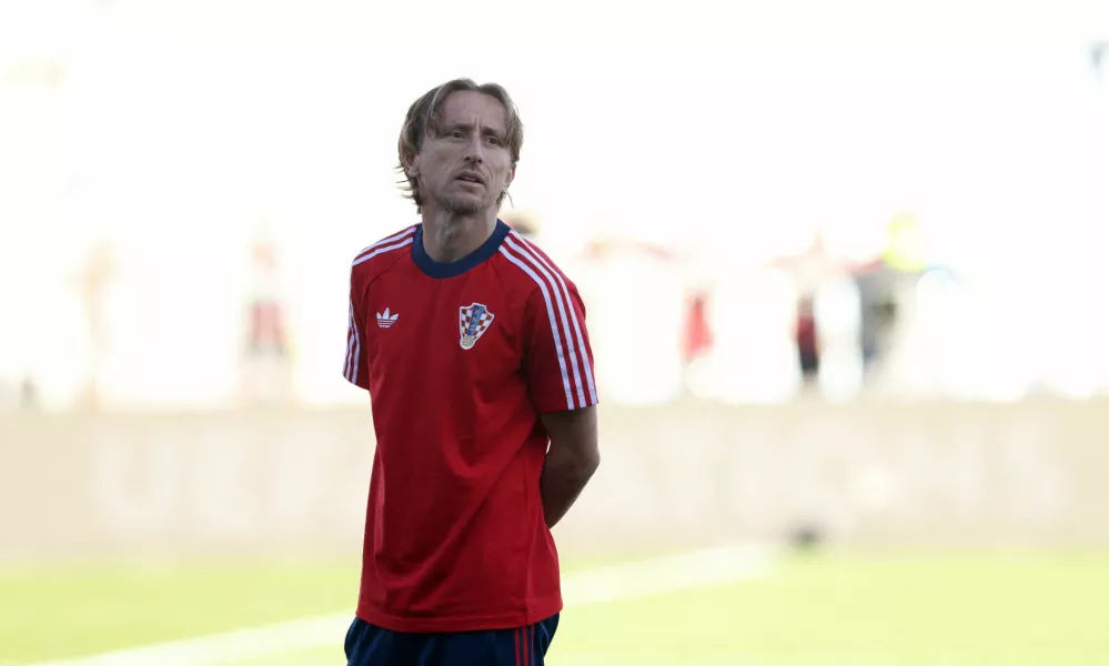 Soccer Football - UEFA Nations League - Group A3 - Croatia v England - Stadion HNK Rijeka, Rijeka, Croatia - October 3, 2026 Croatia's Luka Modric on the pitch before the match REUTERS/Antonio Bronic