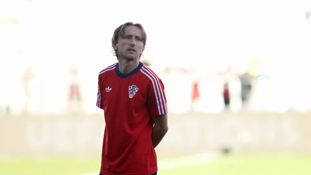 Soccer Football - UEFA Nations League - Group A3 - Croatia v England - Stadion HNK Rijeka, Rijeka, Croatia - October 3, 2026 Croatia's Luka Modric on the pitch before the match REUTERS/Antonio Bronic