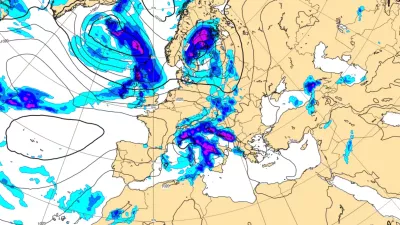 Stanje, kakr&scaron;no naj bi bilo nad Slovenijo in sose&scaron;čino v četrtek in petek. / Foto: Ecm