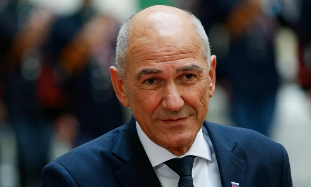 Slovenia's Prime Minister Janez Jansa at Chigi Palace as he meets Italian Prime Minister Giorgia Meloni (not pictured) in Rome, Italy, October 5, 2026. REUTERS/Remo Casilli