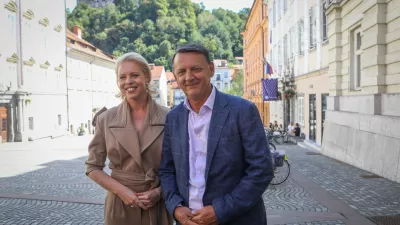 Najava kandidature za župana Ljubljane2.9.2026 - mag. Ur&scaron;ka Klakočar Zupančič in dr. Anton Rop - izjava za medije pred jesenskimi volitvamiFoto: Luka Cjuha
