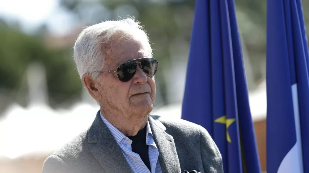 Husband of the late French actress Brigitte Bardot, Bernard d'Ormale, attends a ceremony to rename Plage Mace "Brigitte Bardot Beach" on the sidelines of the 79th edition of the Cannes Film Festival in Cannes, southern France, on May 18, 2026.,Image: 1100085949, License: Rights-managed, Restrictions:, Model Release: no 