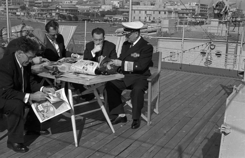 Tito na palubi ladje Galeb. Foto: wikipedia