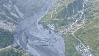 A drone view shows the areas affected by flooding of Budhi Gandaki River following a dry landslide in Chumnubri village, Gorkha district,&nbsp;Nepal, in this handout obtained by Reuters on October 11, 2026.&nbsp;National Trust for Nature Conservation-Manaslu Conservation Area Project (NTNC-MCAP)/Handout via REUTERS  THIS IMAGE HAS BEEN SUPPLIED BY A THIRD PARTY.   TPX IMAGES OF THE DAY