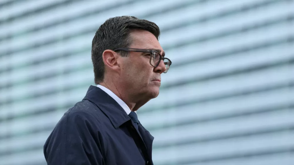 FILE PHOTO: British Prime Minister Andy Burnham gives a television interview following his meeting with German Chancellor Friedrich Merz, in Berlin, Germany, October 8, 2026. Sean Gallup/Pool via REUTERS/File Photo