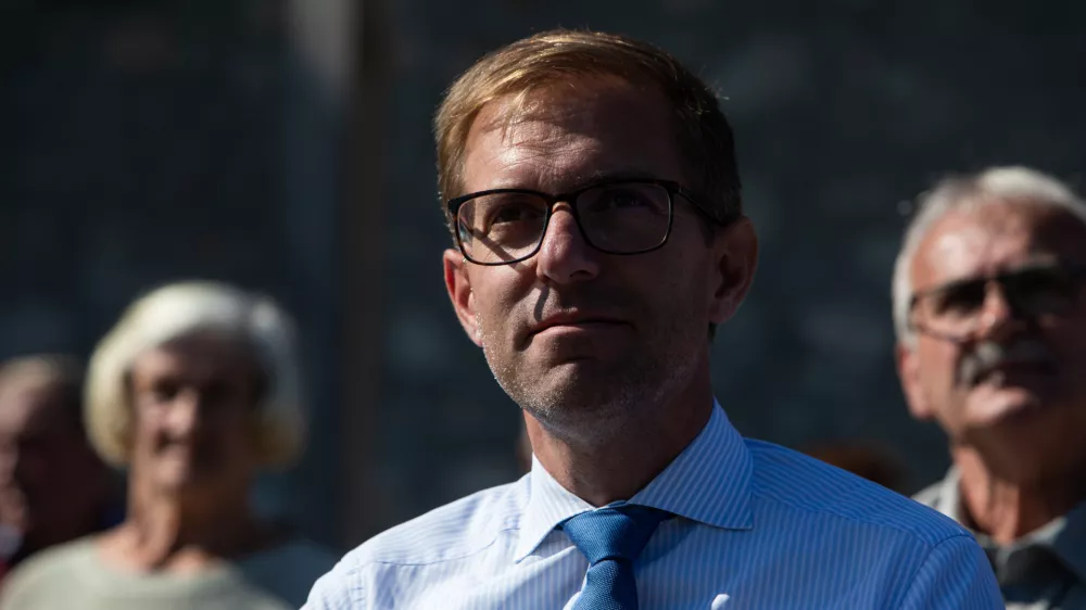 - Marko Koprivc, državni sekretar pristojen za kohezijsko politiko. Na Ministrstvu za kohezijsko politiko in razvoj.- 23.09.2024. - Dan Interreg sodelovanja 2024 s predstavitvijo projekta Hitro 2 namenjenemu kriznemu sodelovanju obmejnih področij Slovenije in Hrva&scaron;ke ob Podpori EU sredstev.//FOTO: Bojan Velikonja