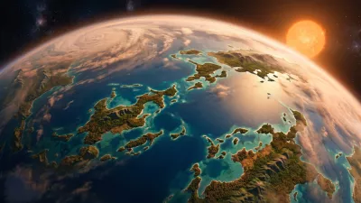 Planet, kakr&scaron;nega je na podlagi opisa znanstvenikov izrisala umetna inteligenca. / Foto: Google Gemini