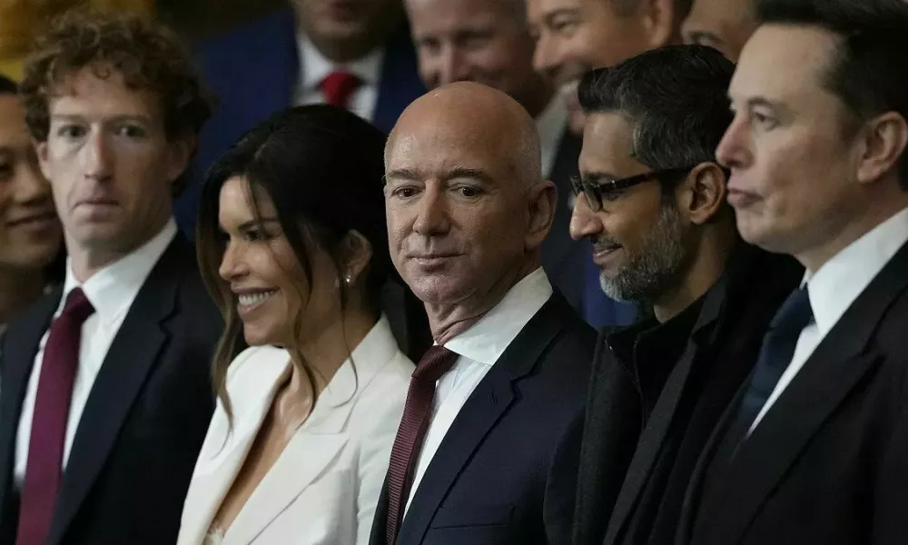 Marko ZuckerbergJeff BezosSundar PichaiElon MuskDonald Trump, inavguracija, 20. januar 2025