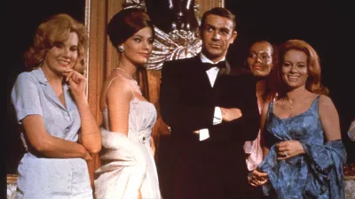 FILE - In this undated file photo, Sean Connery, as James Bond, poses in an event for the movie 'Thunderball'.  Scottish actor Sean Connery, considered by many to have been the best James Bond, has died aged 90, according to an announcement from his family. (AP Photo, FILE)