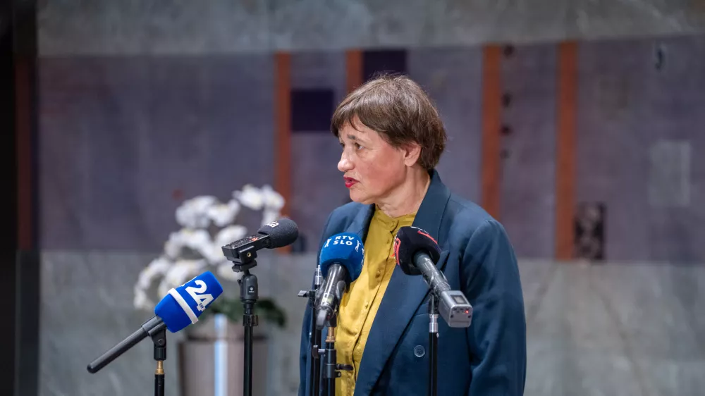Ljubljana, DZ.Izjava za medije poslanke Levica Natase Sukic na temo aktualnega dogajanja v DZ.