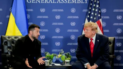 FILE PHOTO: US President Donald Trump meets with Ukraine's President Volodymyr Zelenskiy during the 81st United Nations General Assembly (UNGA) in New York City, US, September 22, 2026. REUTERS/Kylie Cooper/File Photo