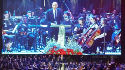 Janez Jan&scaron;a 24.6.2026 - proslava dan državnosti 2026 - državna slovesnost ob 35. obletnici razglasitve samostojnosti in neodvisnosti RS, slavnostna govornika bosta predsednica republike Nata&scaron;a Pirc Musar in predsednik vlade Janez Jan&scaron;a; Trg republikeFoto: Luka Cjuha