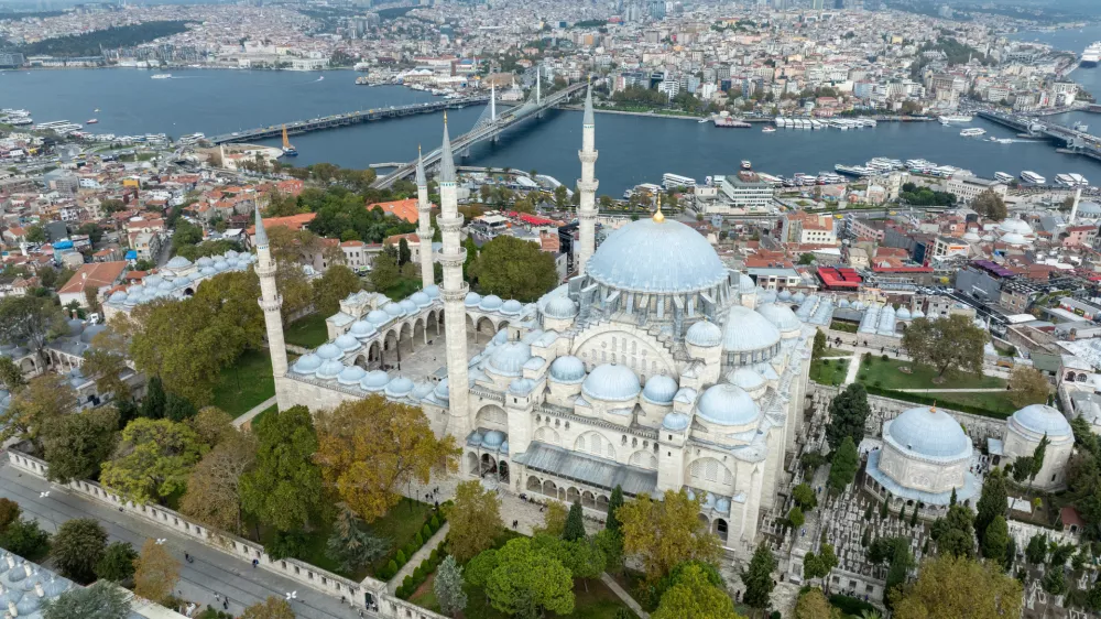 ISTANBUL, TURKIYE - OCTOBER 14: A view of the Suleymaniye Mosque and Complex, one of the masterpieces of Ottoman architecture and completed and opened for worship on October 15, 1557, in Istanbul, Turkiye on October 14, 2026. Arif Murat Kayacan / AnadoluNo Use USA No use UK No use Canada No use France No use Japan No use Italy No use Australia No use Spain No use Belgium No use Korea No use South Africa No use Hong Kong No use New Zealand No use Turkey