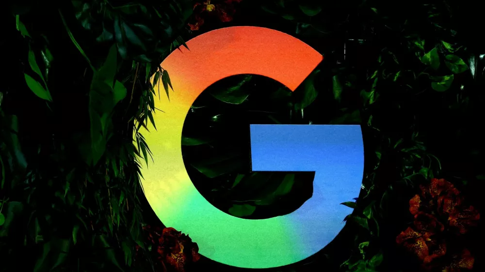 FILE PHOTO: The Google logo is displayed during a press conference in Berlin, Germany, November 11, 2025. REUTERS/Lisi Niesner/File Photo