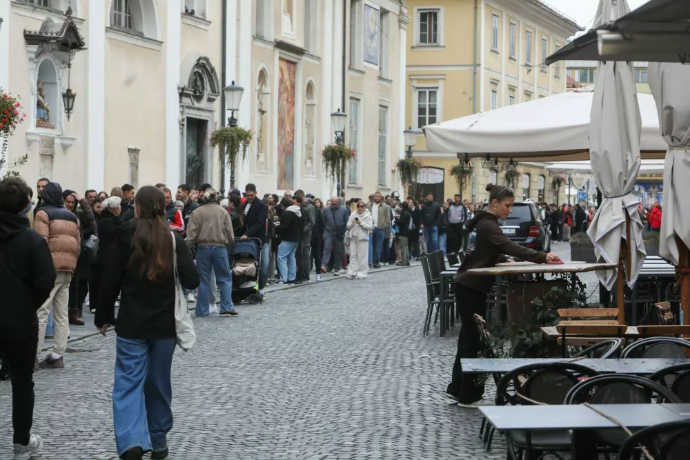 Velika gneča v Ljubljani, srbski volivci stali v vrsti tudi po 20. uri