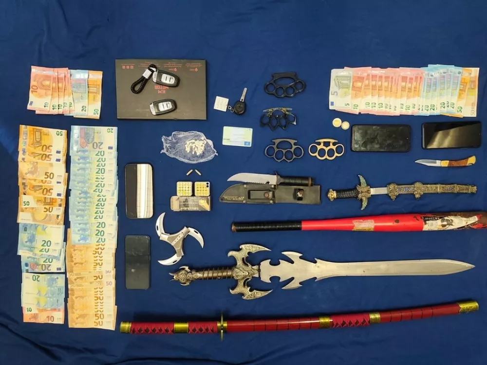 V obsežni mednarodni operaciji Frontexa so zasegli tudi več kosov orožja in gotovino. 