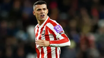 Soccer Football - Premier League - Sunderland v Leeds United - Stadium of Light, Sunderland, Britain - October 25, 2026 Sunderland's Granit Xhaka reacts Action Images via Reuters/Lee Smith EDITORIAL USE ONLY. NO USE WITH UNAUTHORIZED AUDIO, VIDEO, DATA, FIXTURE LISTS, CLUB/LEAGUE LOGOS OR 'LIVE' SERVICES. ONLINE IN-MATCH USE LIMITED TO 120 IMAGES, NO VIDEO EMULATION. NO USE IN BETTING, GAMES OR SINGLE CLUB/LEAGUE/PLAYER PUBLICATIONS. PLEASE CONTACT YOUR ACCOUNT REPRESENTATIVE FOR FURTHER DETAILS..