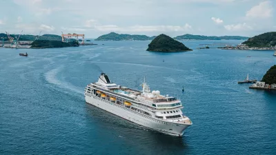 This photo attained as part of the press kit by the Odyssey shows the U.S. cruise ship in Japan. (Odyssey via AP)