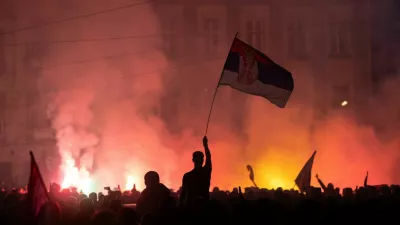 Supporters of the electoral list "Student List - Students Win" celebrate after Aleksandar Vucic, Serbian Progressive Party (SNS) prime ministerial candidate, conceded defeat in the parliamentary election in Belgrade, Serbia, October 26, 2026. REUTERS/Uros Arsic   TPX IMAGES OF THE DAY